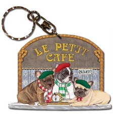 French Bulldog Keychain Wooden