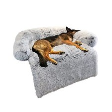 Calming Dog Bed Fluffy Plush Dog Mat for Furniture Protector with Removable W...