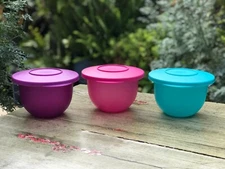 Tupperware Impressions mini bowls 550ml  set of 3 - Purple, Pink, & Blue New