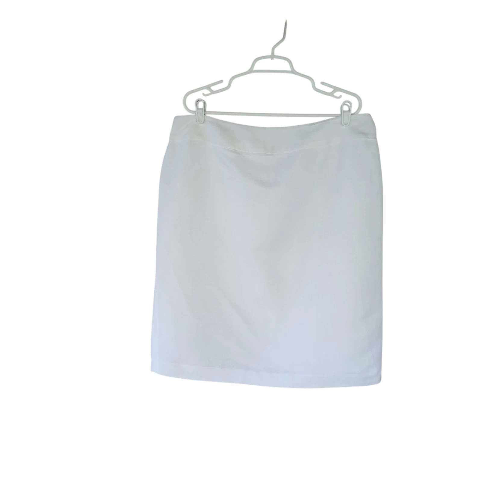Kasper Women's Skirt Flat Front Knee Length Lined Linen Blend White Size 16W