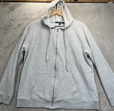 Quince Full Zip Hoodie Womens L Heather Gray