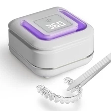 Ultrasonic, Retainer Cleaner UV 180ml 42kHz 2 Timer White Pod