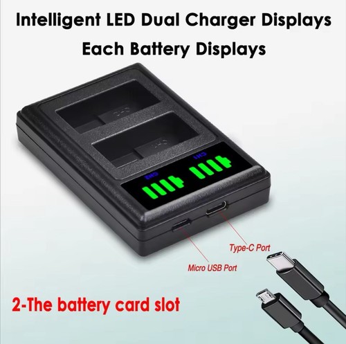 2x 3500mAh ENEL15C Battery + Usb Dual Charger For Nikon D7200 D7500 D850 Camera - Picture 3 of 4