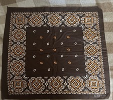 Vintage 40s 50s Brown Bandana Trunk Up 22 x 20.5 Deadstock Dots Fast Color