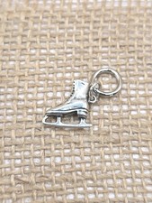 Sterling Silver Ice Skate Charm Pendant 3G .75"