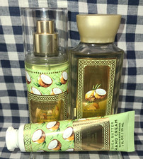 ALL NEW 3 Piece WAIKIKI BEACH COCONUT Travel Set Bath  Body Works SHIPS FREE 