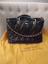 Valentino Milano Black Satchel Top Handle Cha...