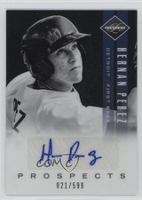 2011 Panini Limited Prospects Signatures 21/599 Hernan Perez #20 Auto 4l3