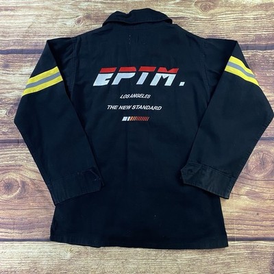 EPTM Heavy Long Sleeve Jean Jacket Black Denim Utility Sz M