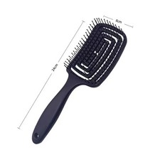 Elastic Scalp Massage Hair Brush Detangling Comb Hollow Vent Hairbrush  black