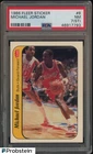 1986-87 Fleer Sticker Basketball #8 Michael Jordan RC Rookie HOF PSA 7 NM (ST)