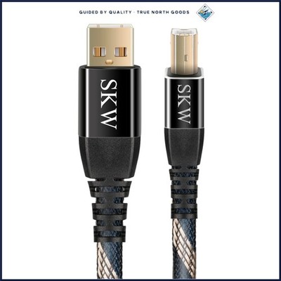Braided USB 2.0 Cable, 6.5ft Type A to B for Fast Data Transfer and Connectivity