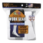 Fruit of The Loom WHITE WORK GEAR Heavy Duty Crew Socks 10 pair