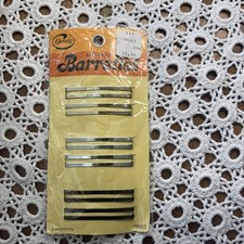 Goody Stay Tight Barrettes Vintage 1975 6 Pack Metal Double Line 8903 NEW