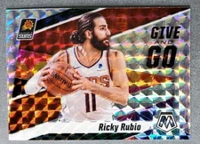 2019-20 Panini Mosaic - Give and Go Ricky Rubio #12 Silver Mosaic Prizm
