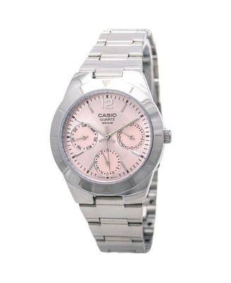 CASIO Women Analog Quartz Casual Watch Classic Dress Pink Dial Waterproof Round