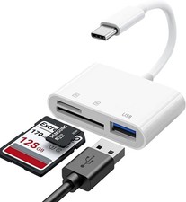 USB C SD Card Reader for iPhone 15 16 17, SD Card Adapter with SD MicroSD USB 3