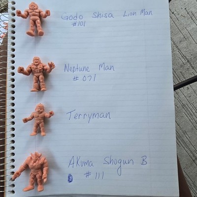 Kinnikuman MUSCLE Figures Lot Godo Shisa Neptune Man Terryman Akuma Shogun Vtg