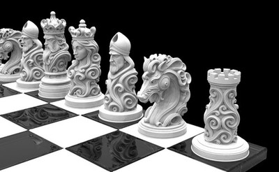 Medieval Stylized Chess Set