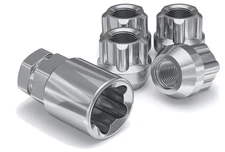 Chrome Finish M12x1.25 Thread Size Open End Acorn Wheel Lock, (Pack of 4)