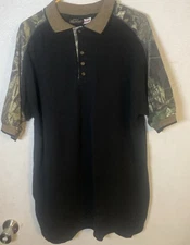 Legendary Whitetails Polo Shirt Men XL Black/Camo Original Deer Gear