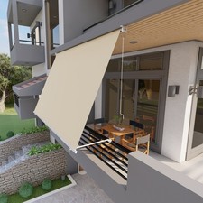 Tenda da sole a caduta con bracci per balcone terrazzo finestra 300cm Beige Goli