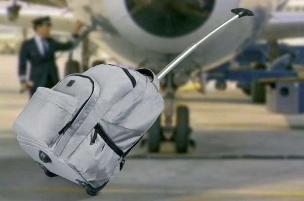 Leichter Rucksack Trolley Trolly Koffer Reisetasche für Laptop Notebook blau - Bild 3 von 3