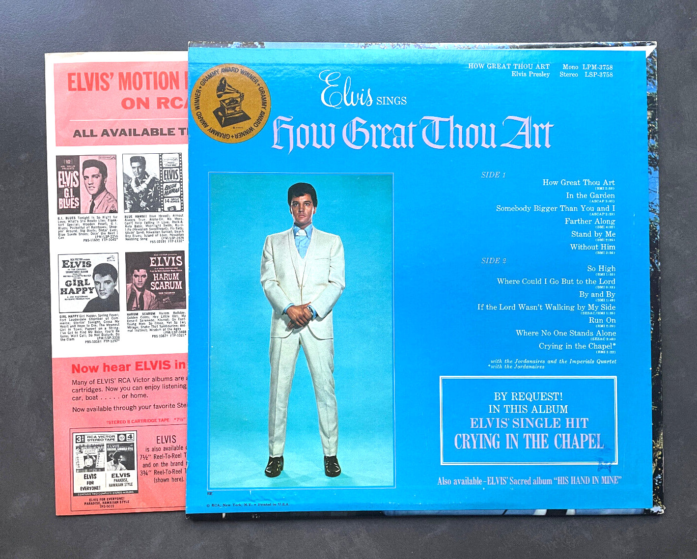 LP Elvis Presley - How Great Thou Art - US RCA, orange rigid, Grammy