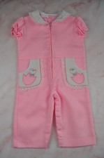Vintage Baby Girl One Piece Jumpsuit Unbranded 1960s Pink