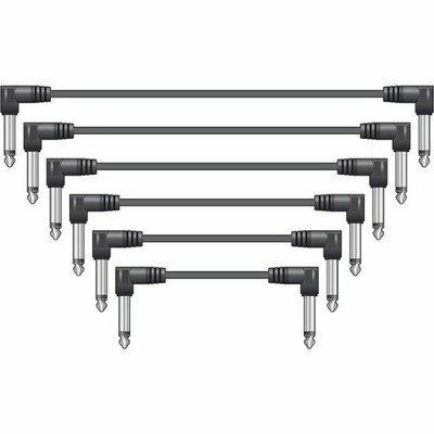 Citronic 6,3 mm Mono TS rechtwinkliger Klinkenstecker klassische Audio-Patchkabel (0,5...