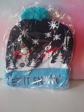 Let It Snow Light Up LED Beanie New