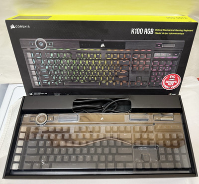 Corsair K100 RGB Optical-Mechanical Gaming Keyboard w/ Box and Wrist Pad