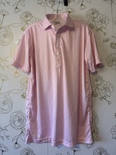 Collars and Co Polo Shirt Mens Medium Pink Gingham Check Dress Collar NWOT