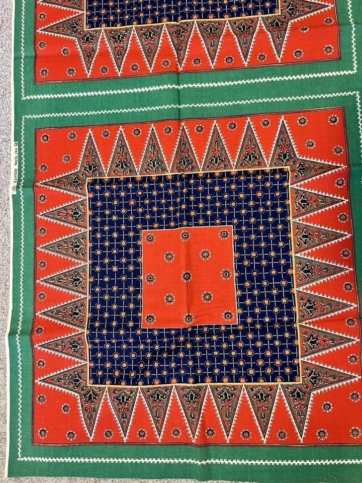 6 Vtg Country Christmas Holiday Cotton Fabric Panels Sewing Craft- Patter Rights - Image 2 of 4