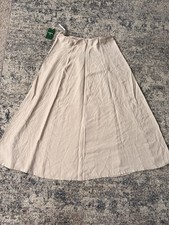 Halara Women  s XL Regular Beige Solid Long A-Line Skirt Zip Zipper