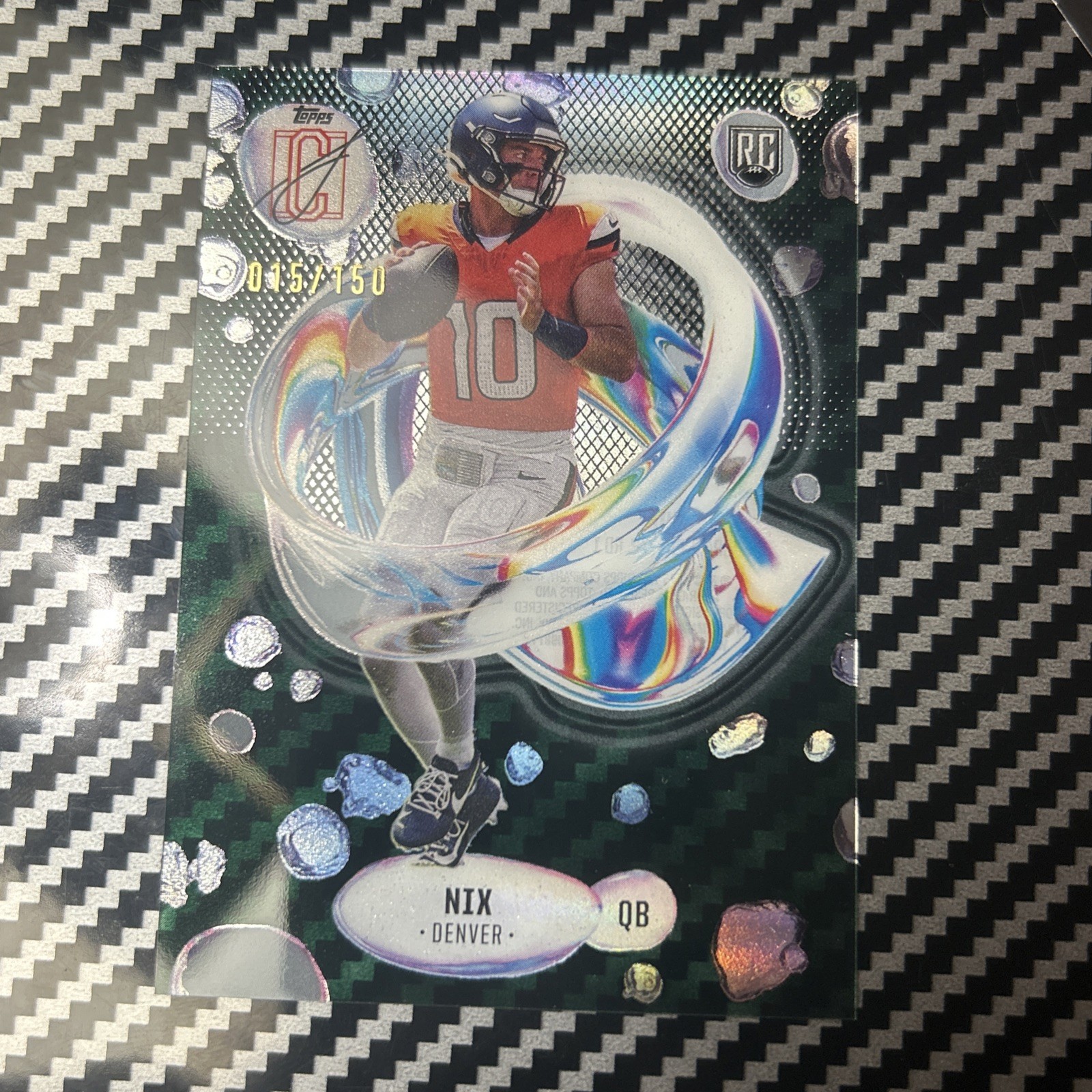 Bo Nix Topps Signature Class Fluidity #F4 Green