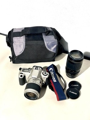 Canon EOS 300 35mm Analogkamera + 2 Canon EF Objektive + Tasche Top Zustand