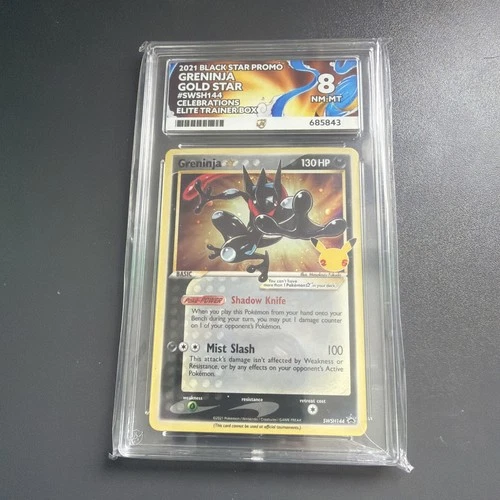 Pokémon TCG Greninja Gold Star SWSH144 25th Celebrations Ace 8 Near Mint Graded