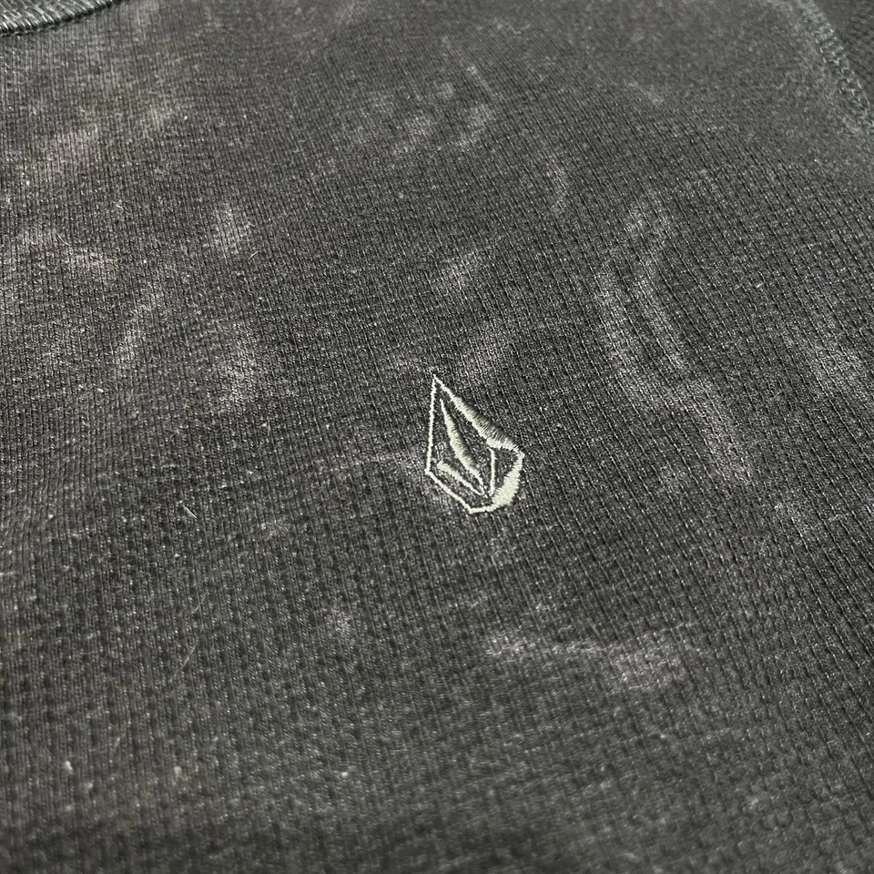 Vintage Volcom Waffle Thermal Long-Sleeve Heathered Gray Splash Shirt Men/Small - Image 4 of 4