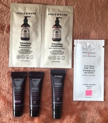 Volumizing Thickening Hair Samples Lot Fable & Mane Aveda Invati Drunk Elephant