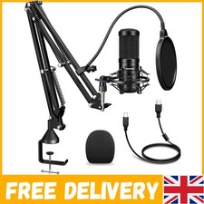 Professional USB Microphone 192kHz/24bit with Adjustable Stand for Podcasters