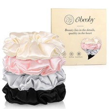Mulberry Silk Scrunchies, 4 Pack Silk Hair Ties