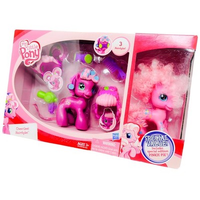 My Little Pony 2009 G3.5 Cheerilee Hairstyles Bonus Pinkie Pie Horse Hasbro NIB
