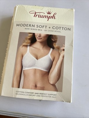 Triumph Modern Soft+Cotton P. Gepolstert Ohne Bügel. Weiß.  UK 32 B