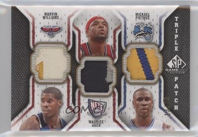 2009-10 SP Game Used Edition 13/60 Marvin Williams Maurice Ager Triple Patch 0c3