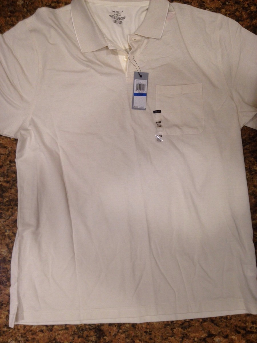 van heusen ivory dress shirt NWT MENS VAN HEUSEN IVORVY/CREAM POLO DRESS SHIRT SIZE XL