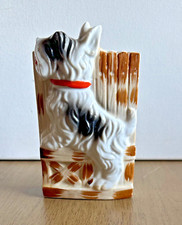 Vintage Scotty Dog SCOTTISH TERRIER WALL POCKET Planter VASE Japan