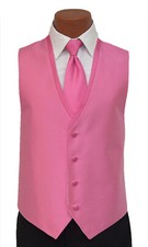 Men's Jean Yves Hot Pink Tuxedo Vest with Long Tie Free Shipping Size M