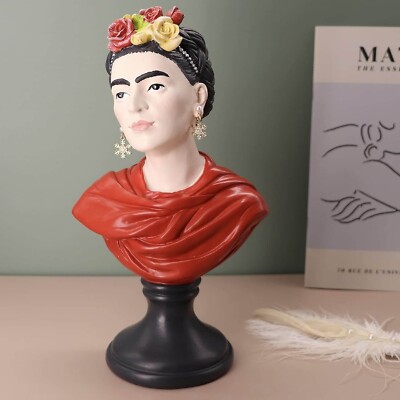12 in  Frida Kahlo Bust  Resin, plaster, soap, beeswax candle mold