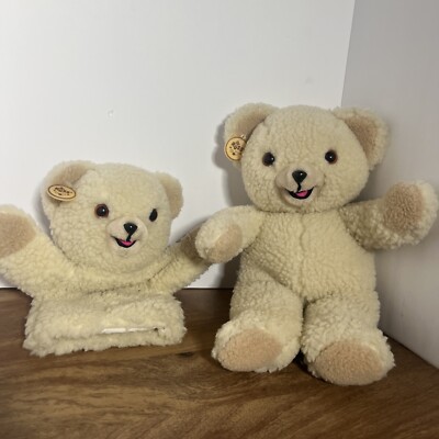 Kuschel Weichspüler Handpuppe Bär 11 ''und 14'' Bär Posten Vintage Russ mit Etikett